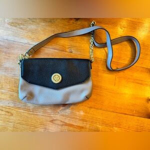 Elegant Black and Tan Crossbody Bag